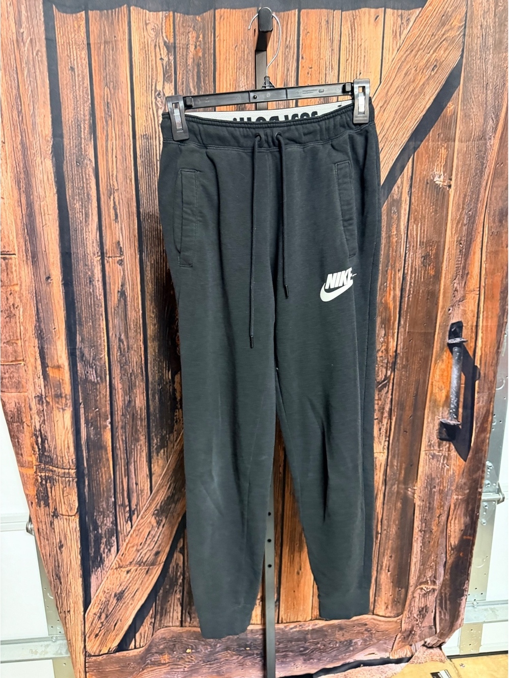 Nike Black Sweatpants with Drawstring Waist, Size XS